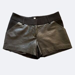DREW Black Leather Shorts